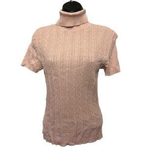 Nygard Collection Silk Blend Turtleneck Short sleeve Sweater Size Medium EUC